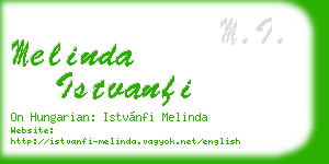 melinda istvanfi business card